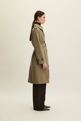 Anika Belted Trench Coat Khaki