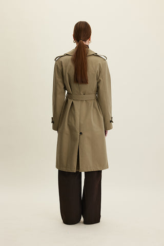 Anika Belted Trench Coat Khaki