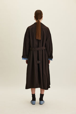 Jude Oversized Trench Coat Dark Brown