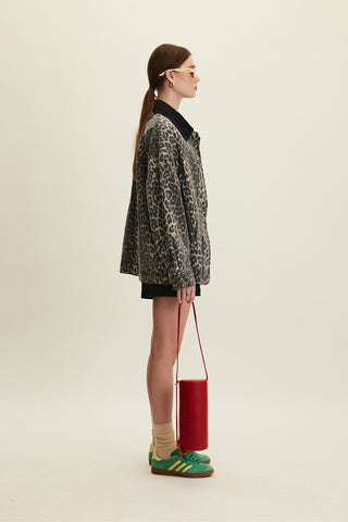 Patterned Gabardine Jacket Leopard