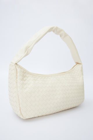 Frances Woven Oval Bag Beige