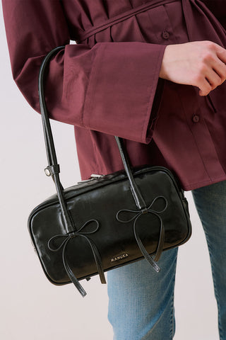 Lola Bow Baguette Bag Black
