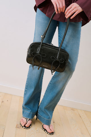 Lola Bow Baguette Bag Black