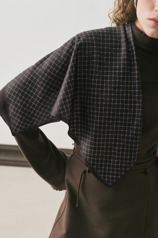 Patterned Mid-Size Satin Scarf Fria