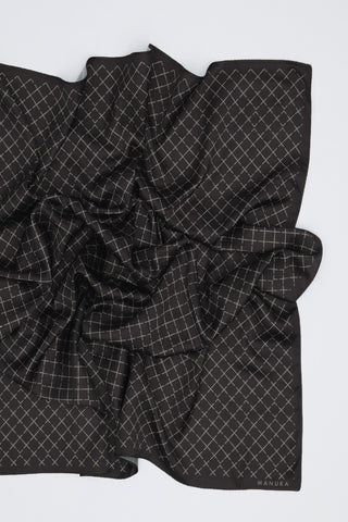 Patterned Mid-Size Satin Scarf Fria