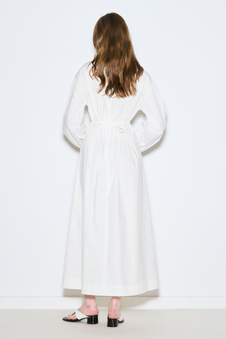 Pleated Waist Dress Ecru