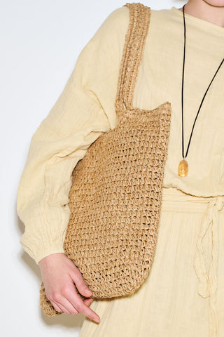 Medium Woven Shoulder Bag Natural