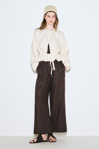 Tie Detail Cropped Blouse Vanilla