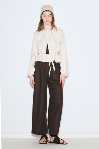 Tie Detail Cropped Blouse Vanilla