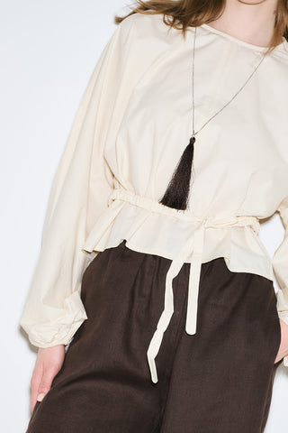 Tie Detail Cropped Blouse Vanilla