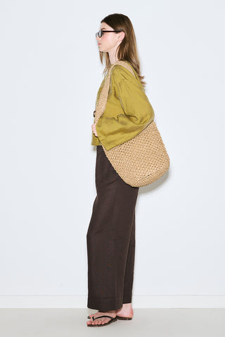 Draped Wide Sleeve Blouse Yellow