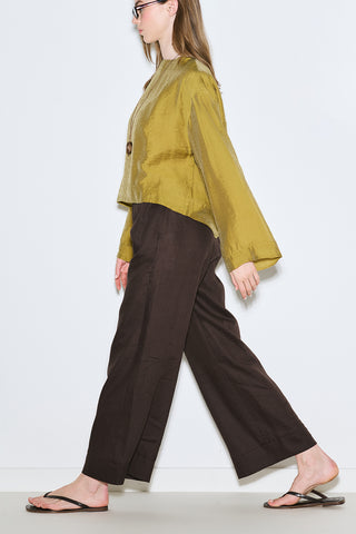 Draped Wide Sleeve Blouse Yellow