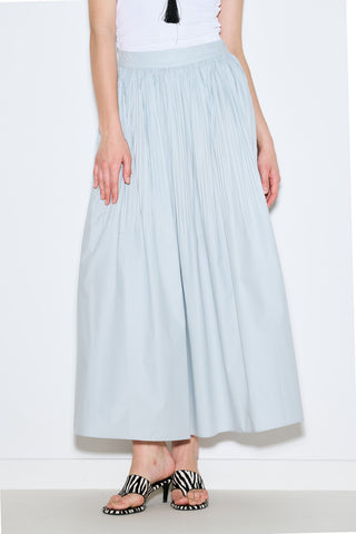 Pleated Wide Skirt Blue