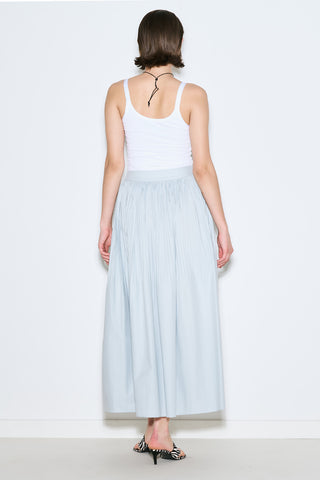 Pleated Wide Skirt Blue
