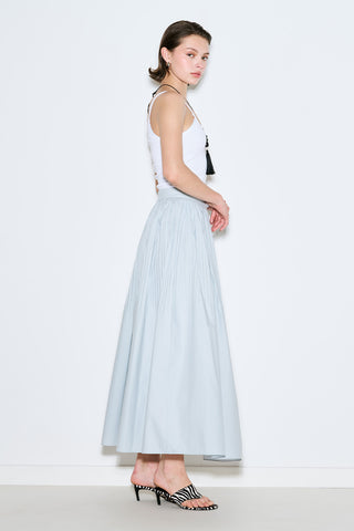 Pleated Wide Skirt Blue