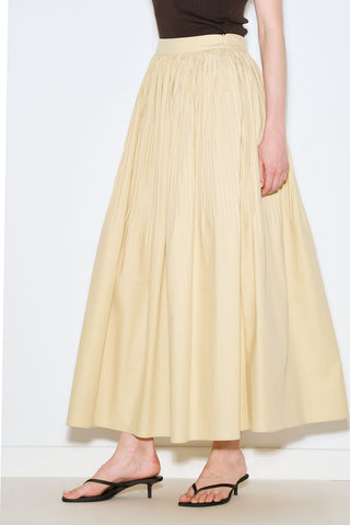 Pleated Wide Skirt Yellow