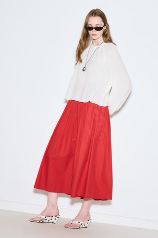 Textured Button-Neck Blouse Ecru