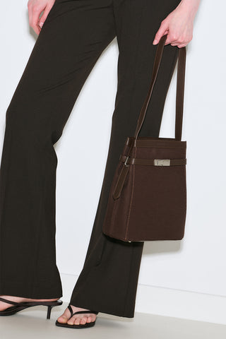 Milo Canvas Baguette Bag Brown
