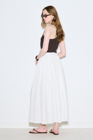 Pleated Wide Skirt Ecru