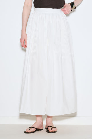 Pleated Wide Skirt Ecru