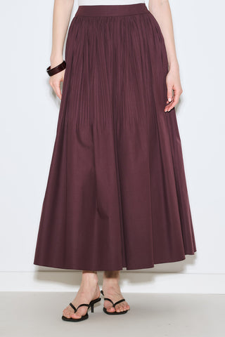 Pleated Wide Skirt Damson