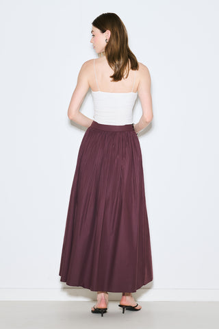 Pleated Wide Skirt Damson