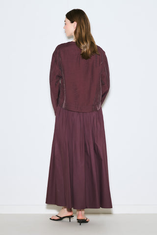 Draped Wide Sleeve Blouse Burgundy