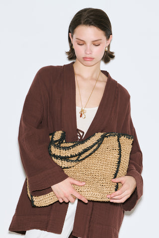 Contrast-Detail Straw Bag Natural