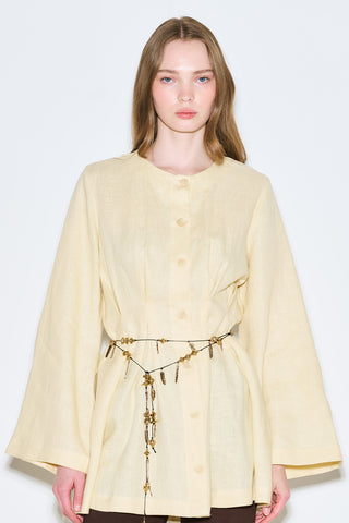 Linen Darted Tunic Yellow