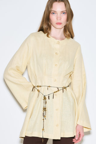 Linen Darted Tunic Yellow