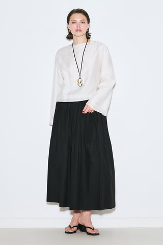 Draped Wide Sleeve Blouse Ecru