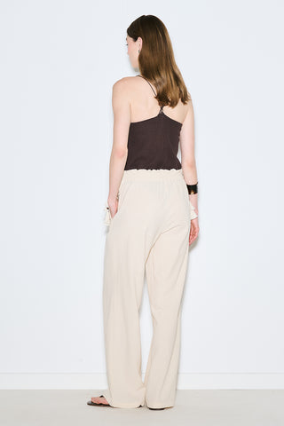Textured Tie Trousers Natural