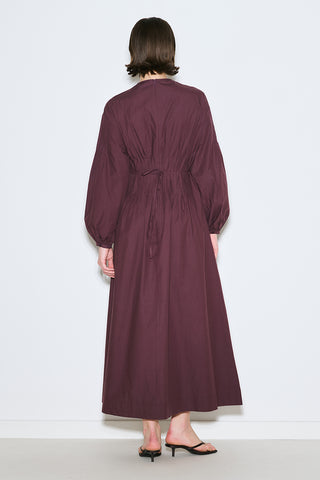 Pleated Waist Dress Damson