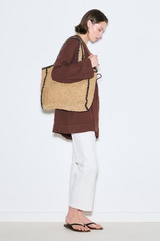 Contrast-Detail Straw Bag Natural