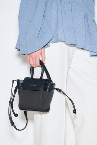Canvas Flap Mini Bag Navy Blue