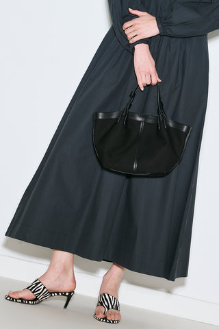 Canvas Mini Bag With Stitch Detail Black