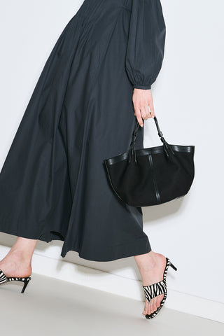 Canvas Mini Bag With Stitch Detail Black