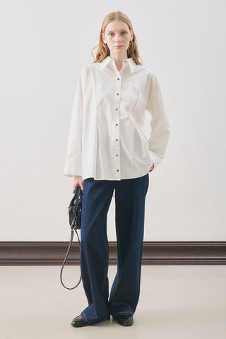 Panelled Design Shirt Ecru