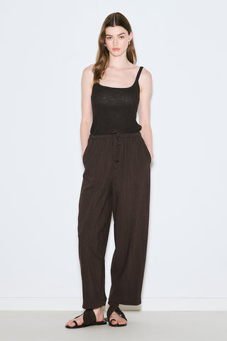 Rustic Relaxed Trousers Dark Brown