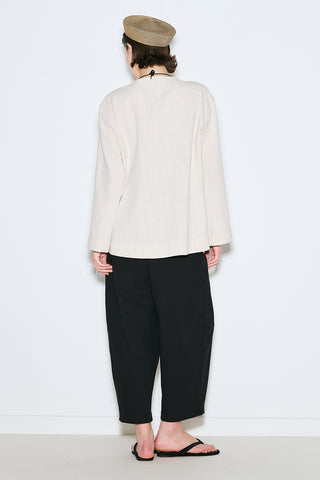 Rustic Blouse With Side Slits Natural
