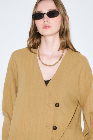 Rustic Buttoned Kimono Saffron