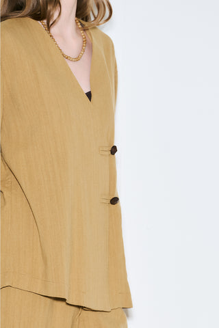 Rustic Buttoned Kimono Saffron