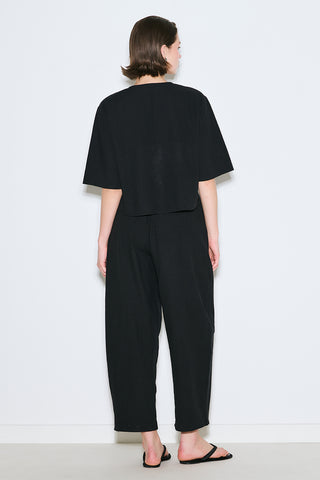 Rustic Buttoned Blouse Black