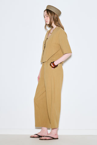 Rustic Buttoned Blouse Saffron