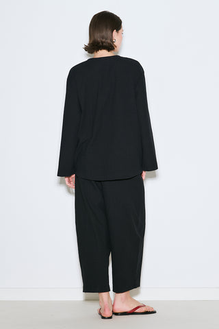 Rustic Buttoned Kimono Black