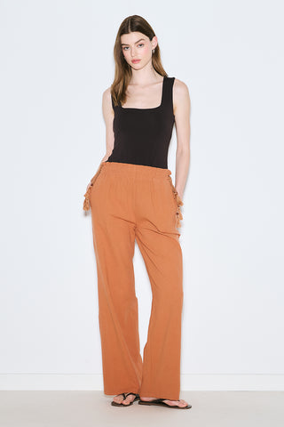 Textured Tie Trousers Cinnamon