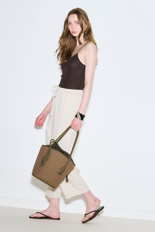 Canvas Bucket Bag Brown