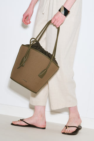 Canvas Bucket Bag Brown