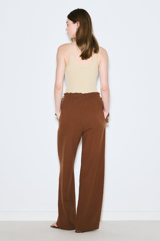 Textured Tie Trousers Brown
