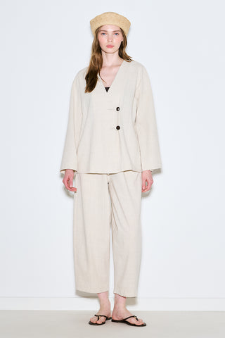 Rustic Buttoned Kimono Natural